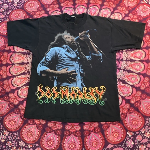 Rare 1995 Bob Marley x Liquid Blue.No tag.L.                    21 1/2 x 28 1/2 - Picture 15 of 15